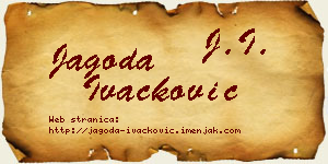 Jagoda Ivačković vizit kartica